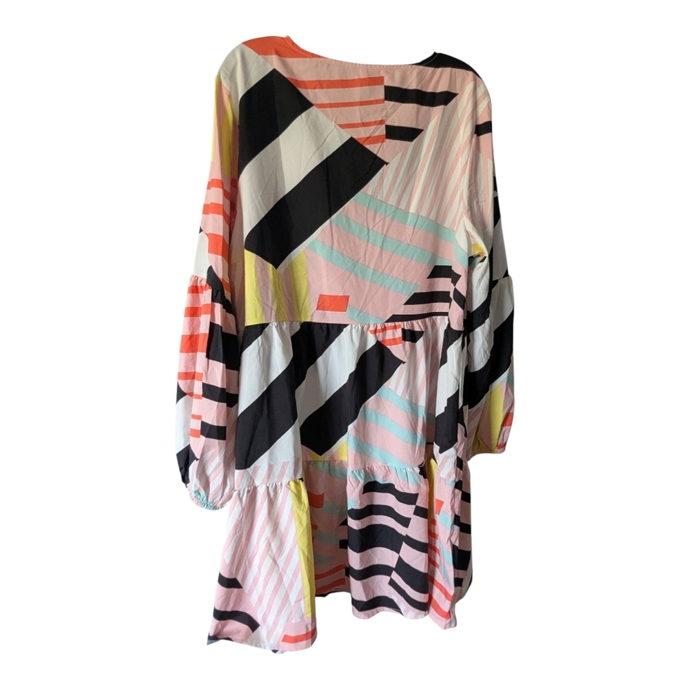 Colorful, Geometric Patterned, Long Sleeve Dress. Size XL. - Picture 9 of 11